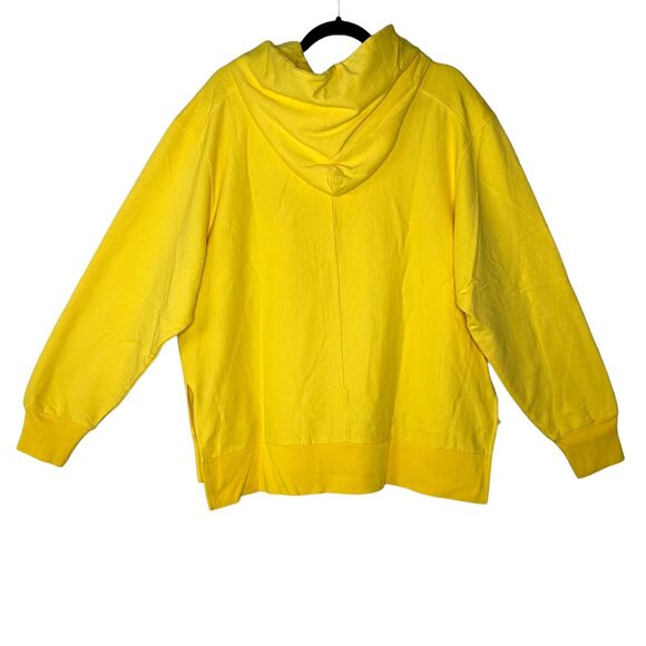 New Sandrine Rose Girl Gang Terry Knit Hoodie Sweatshirt Yellow Women Large NWT - Picture 4 of 10
